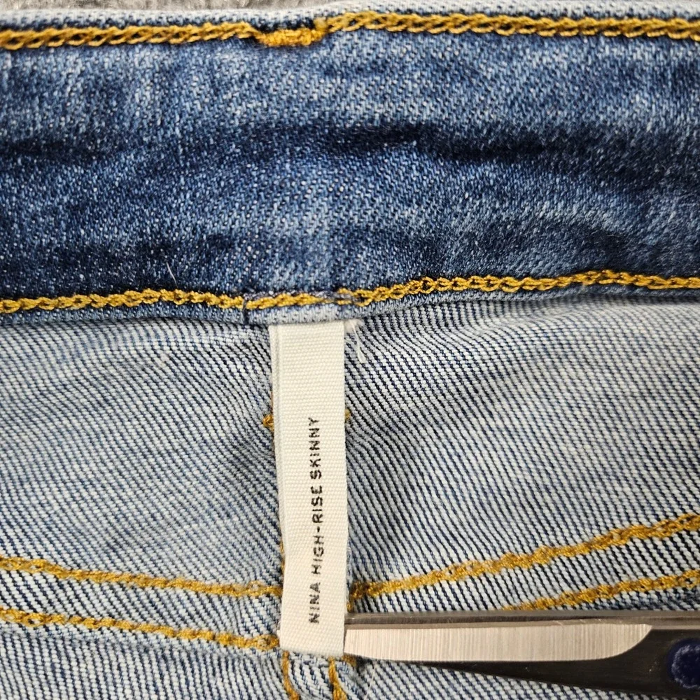 Rag & Bone Nina High-Rise Skinny Jeans Jinx Blue WDD22H2664TBJX Sz 27